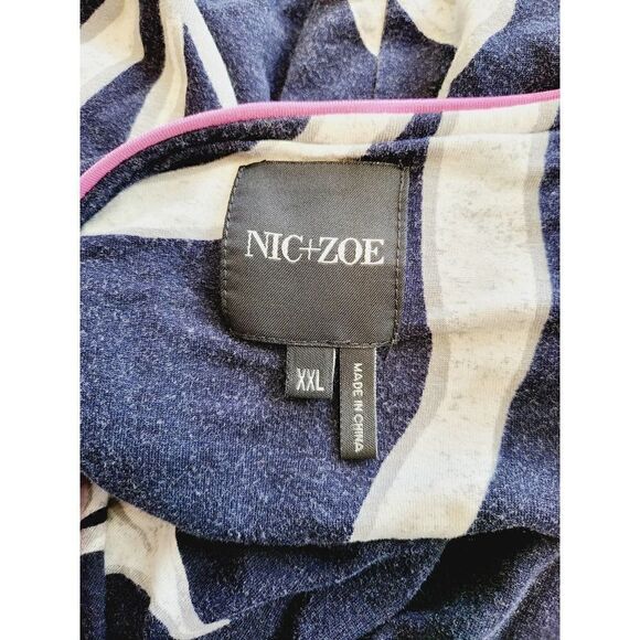 NIC+ZOE Front Twist Detail Sheath Dress - Floral - Navy Multi/Iris Floral - Picture 7 of 7